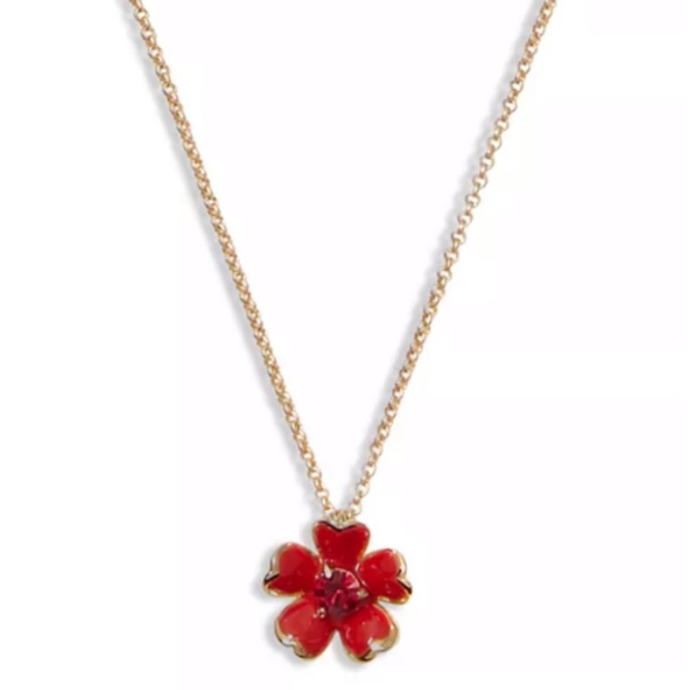 Kate Spade Red Flower Pendant Necklace
